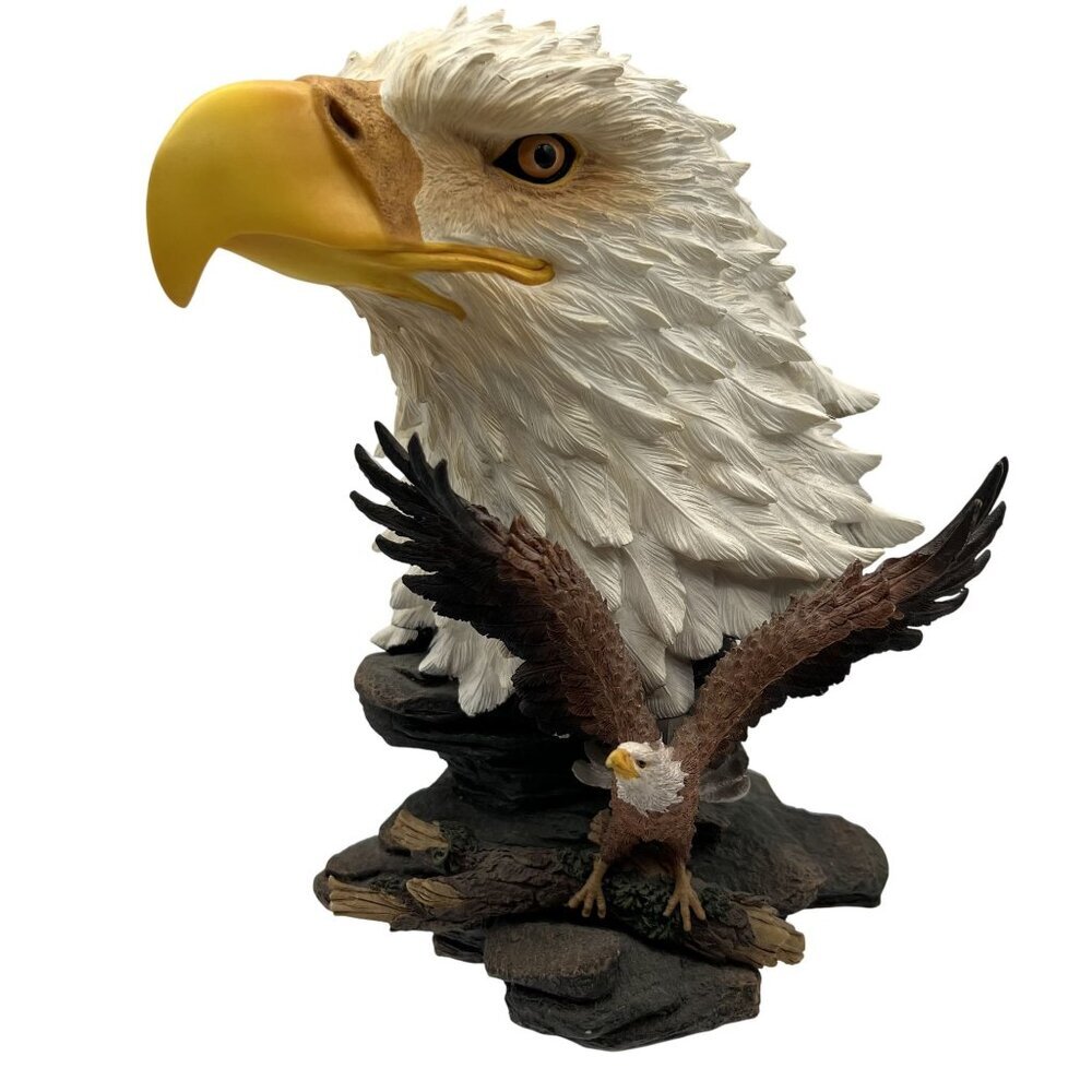 Vintage Bald Eagle Bust & Flying Eagle RARE Statue Collectible Wildlife Decor